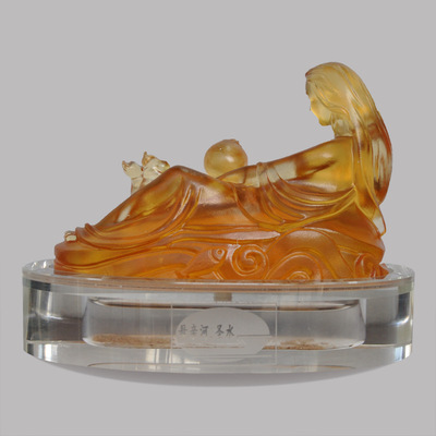 【母親河·圣水黃河源水高檔水晶琉璃雕像工藝品擺件(中號)】價格,廠家,圖片,水晶工藝品,寧夏黃河圣水貿易-